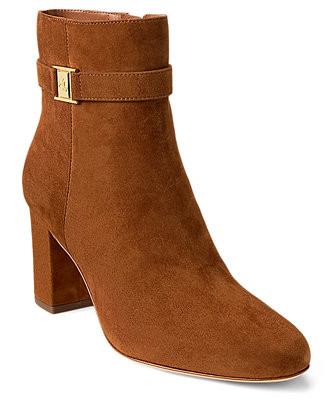 Women's Kellie Suede Heel Booties | Macy's