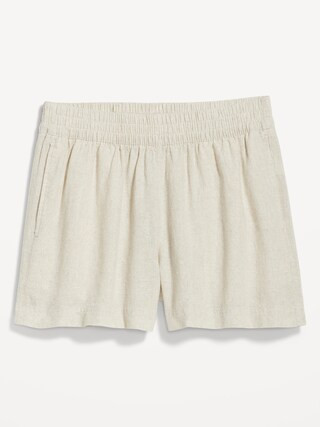 High-Waisted Linen-Blend Pull-On Shorts -- 3.5-inch inseam | Old Navy (US)