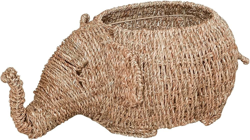 Rattan Storage Basket Elephant Wicker Storage Basket Animal Shaped Handwoven Rattan Storage Baske... | Amazon (US)