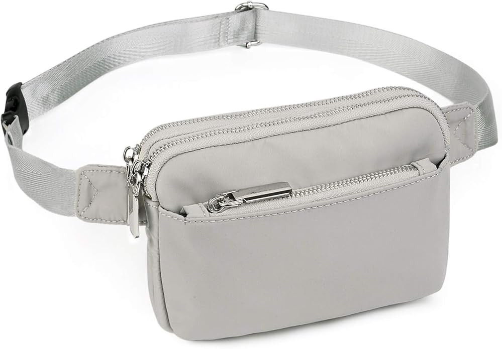 UTO-Fanny-Pack-for-Women-Belt-Bag Waterproof Nylon Fashion Slim Lightweight Waist Pack with 3 Zip... | Amazon (US)