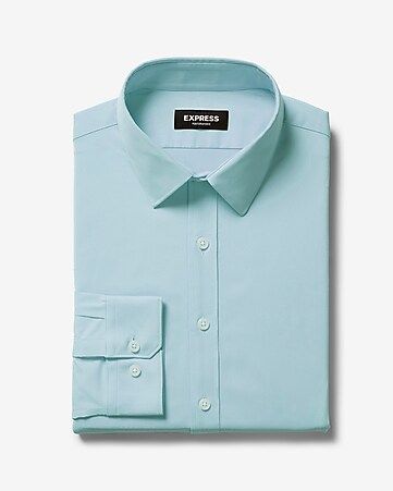 classic solid wrinkle-resistant performance dress shirt | Express