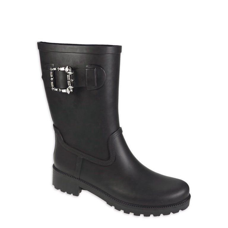 Time and Tru Women's Buckle Rain Boots - Walmart.com | Walmart (US)