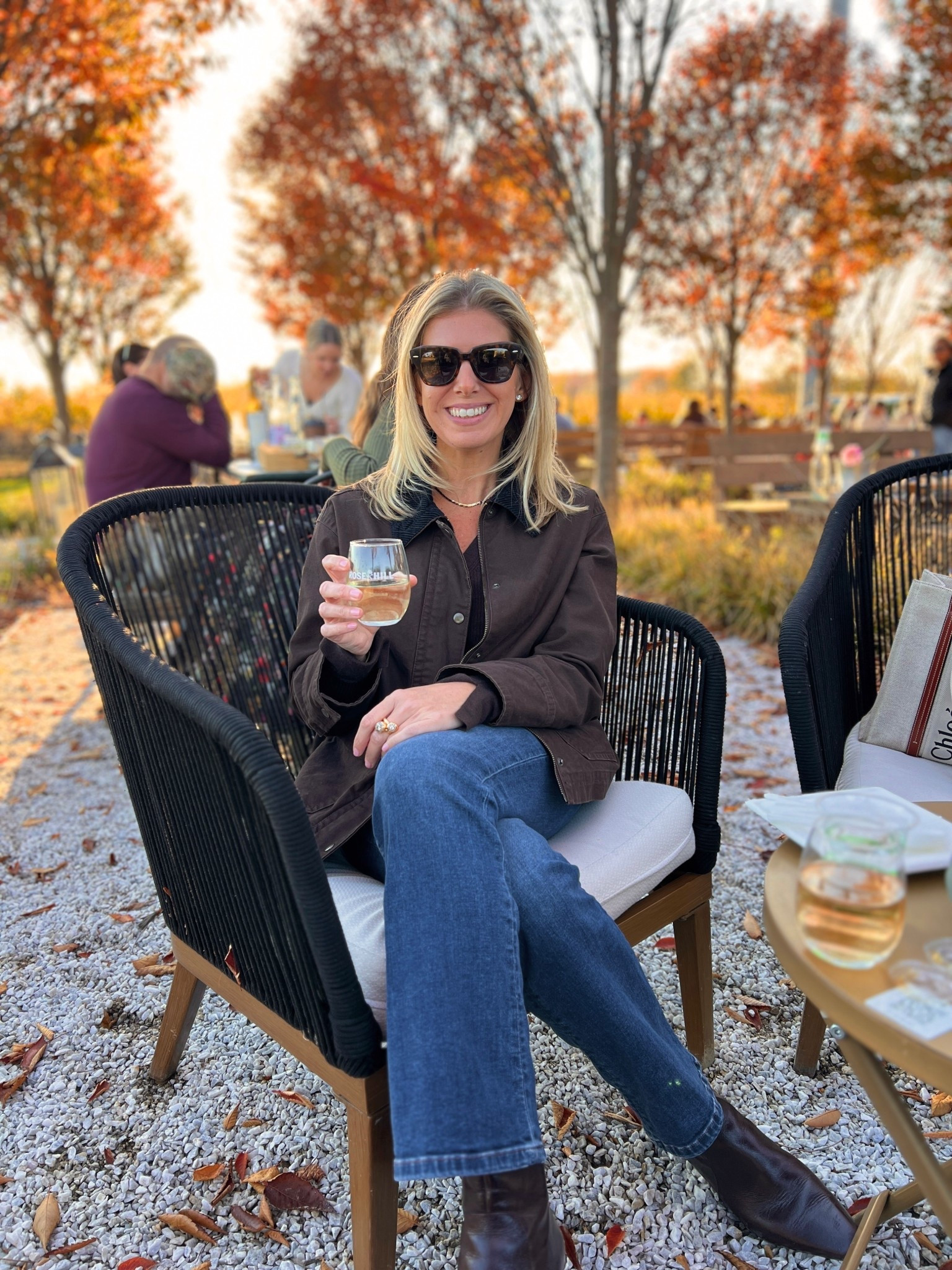 Fall outfit favorites. This barn jacket was my best fall purchase (XS). My 2nd season wearing these booties - have them in black too (go with your smaller size if in between). They’re my go-to fall boots! Not pictured - but tagged - my go to mini bag. My 3rd color in this bag now. Perfect for weekends and vacation  

Barn jacket
Brown leather booties
Dark wash denim
Sunglasses wayfarer 
Winery wineries day
Vineyards 

#LTKShoeCrush #LTKStyleTip #LTKFindsUnder100