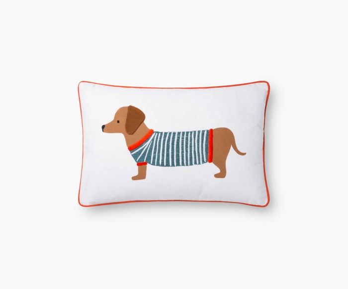 Dachshund Embroidered Pillow | Rifle Paper Co.