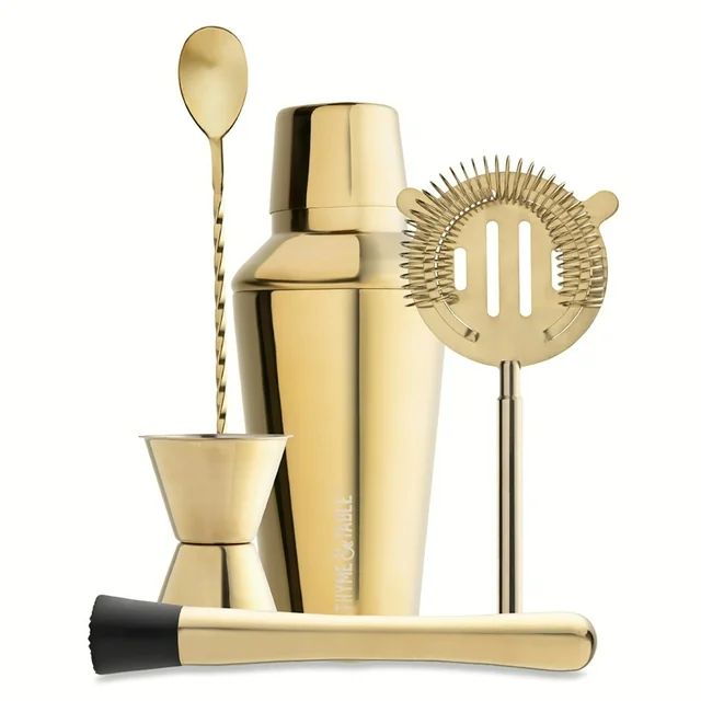 Thyme & Table 5-Piece Stainless Steel Gold Bar Tool Set for At-Home Bar | Walmart (US)