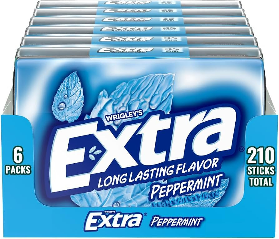 EXTRA Gum Peppermint, Sugar Free Chewing Gum Bulk Pack, 6 Ct/35 Stick | Amazon (US)
