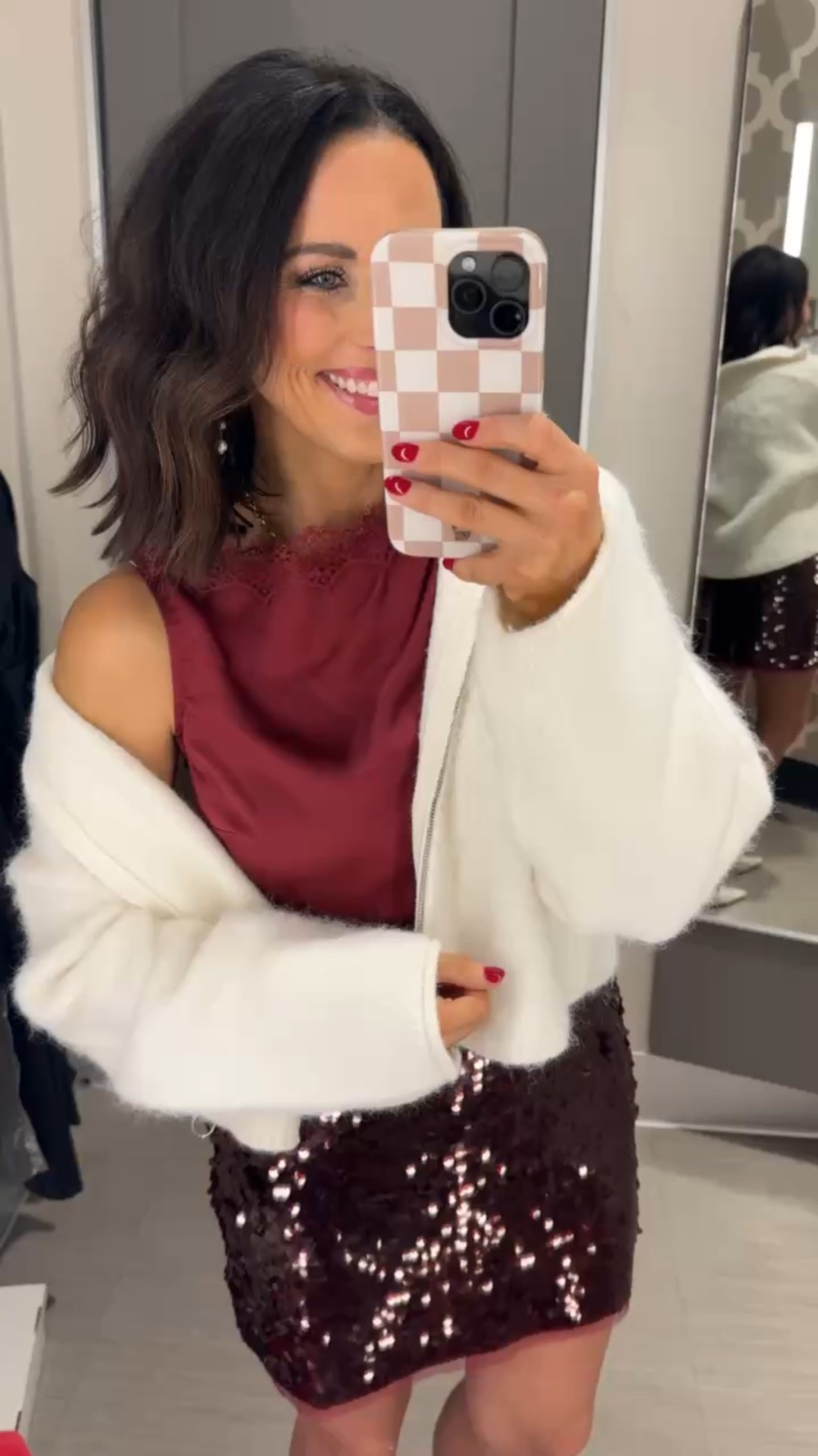 The cutest Christmas party outfit all from Target! This satin top with lace trim is so good yall! I paired it with a sequins wild fable skirt and it’s just too good!! Would be cute with tights under and some boots! Aprilwilks VintagePickin target fashion finds women’s Christmas party outfit ideas women’s news years eve party outfit ideas winter fashion finds holiday party outfit ideas women’s target clothing 

#LTKSeasonal #LTKHoliday #LTKootd