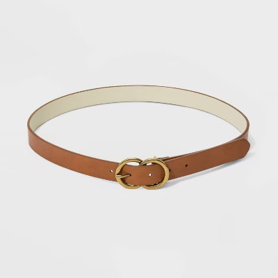Women's Double O Ring Buckle Belt - Universal Thread™ Tan | Target