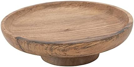 Bloomingville Round Natural Mango Wood Footed Cake Stand Bowl | Amazon (US)