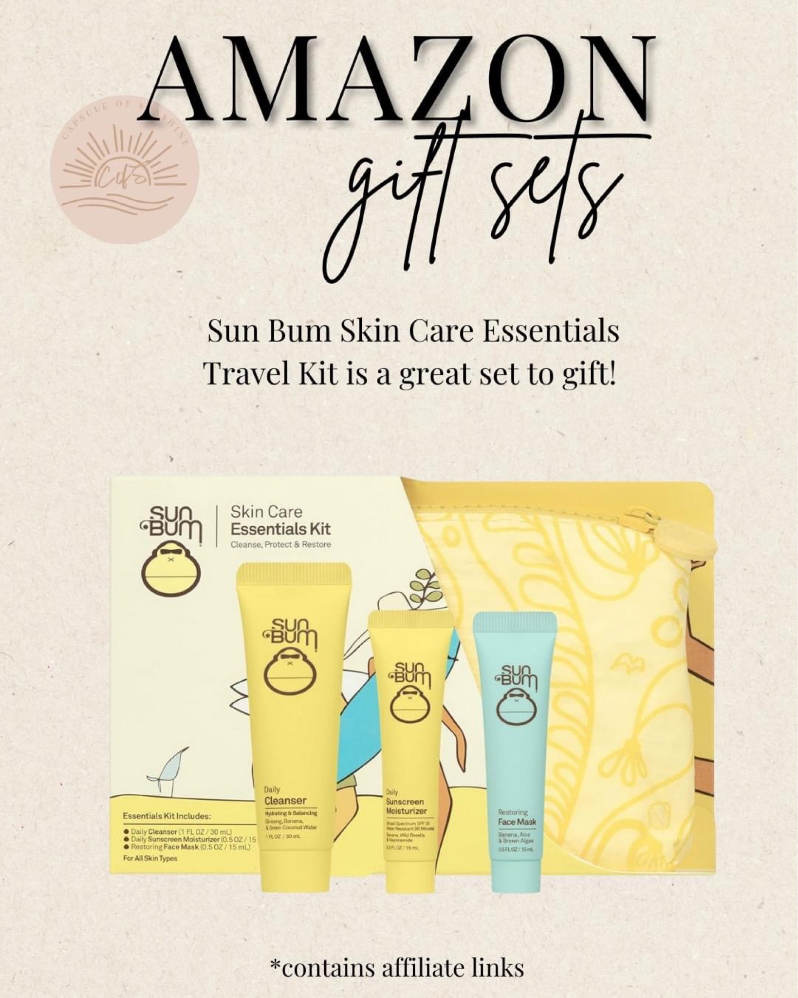 ✨Sun Bum Skincare Essentials Travel Kit is a great set to gift this Holiday Season! 👇🏼

#founditonamazon #amazonbeauty 

#LTKHoliday #LTKbeauty #LTKGiftGuide