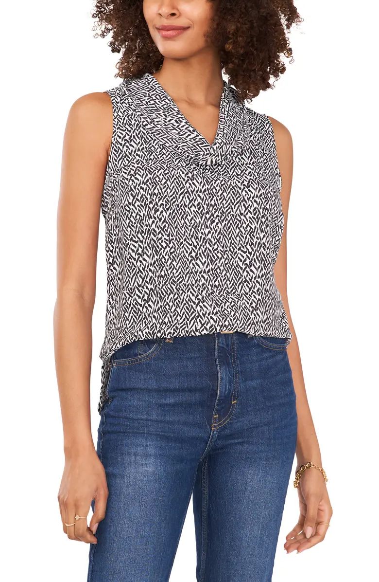 Ikat Print Cowl Neck Sleeveless Top | Nordstrom