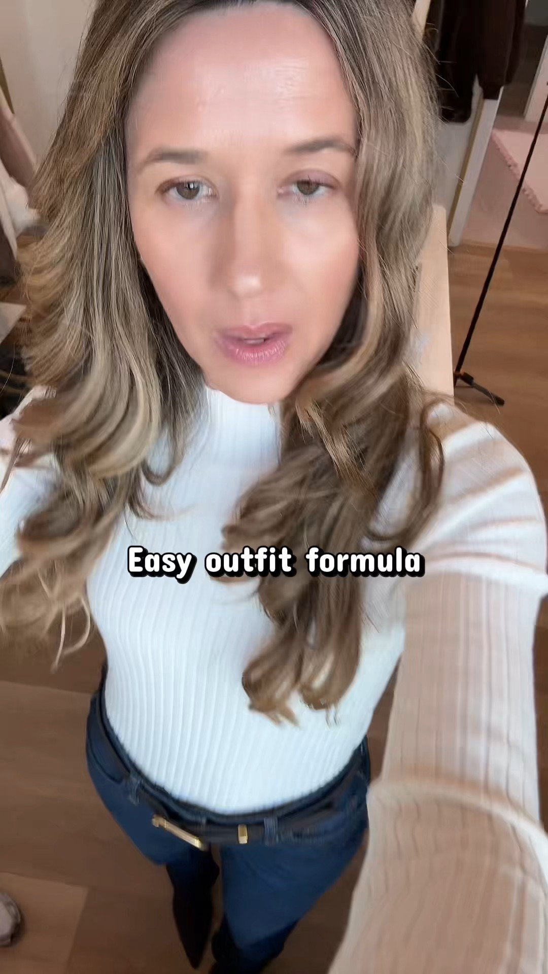 Outfit formula
Neutral top - medium
Dark wash baggy jeans 25
Brown or black boots these tts
Belt optional but small

#LTKOver40 #LTKSaleAlert