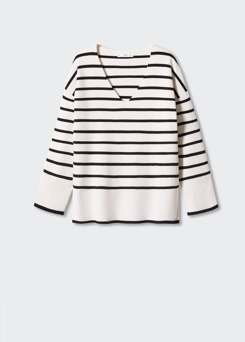 Pull-over rayures oversize -  Femme | Mango France | MANGO (FR)