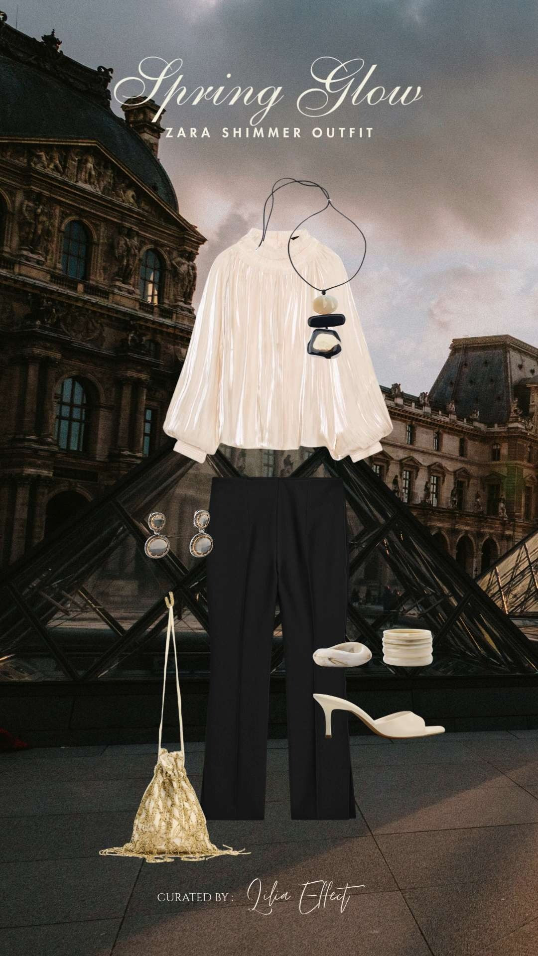 Spring glow — Zara shimmer outfit ✨ Soft shine, feminine details, and effortless pieces that catch the light in the prettiest way. 🤍
 

 #LTKgrwm #LTKootd