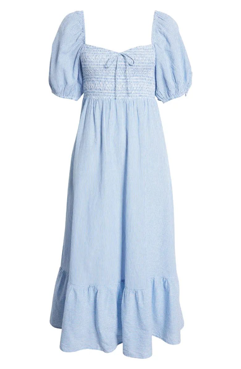Puff Sleeve Smocked Midi Dress | Nordstrom | Nordstrom