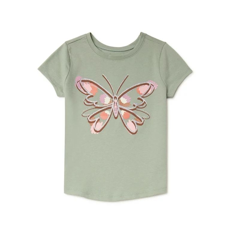 Garanimals Baby and Toddler Girl Short Sleeve Graphic T-Shirt, 12 Months-5T - Walmart.com | Walmart (US)