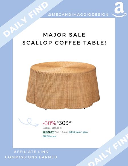 Major sale alert on this new scalloped wicker coffee table!! 🙌🏻 looks so much like a Society social piece but for WAY less!! 😍

#LTKfamily #LTKsalealert #LTKhome