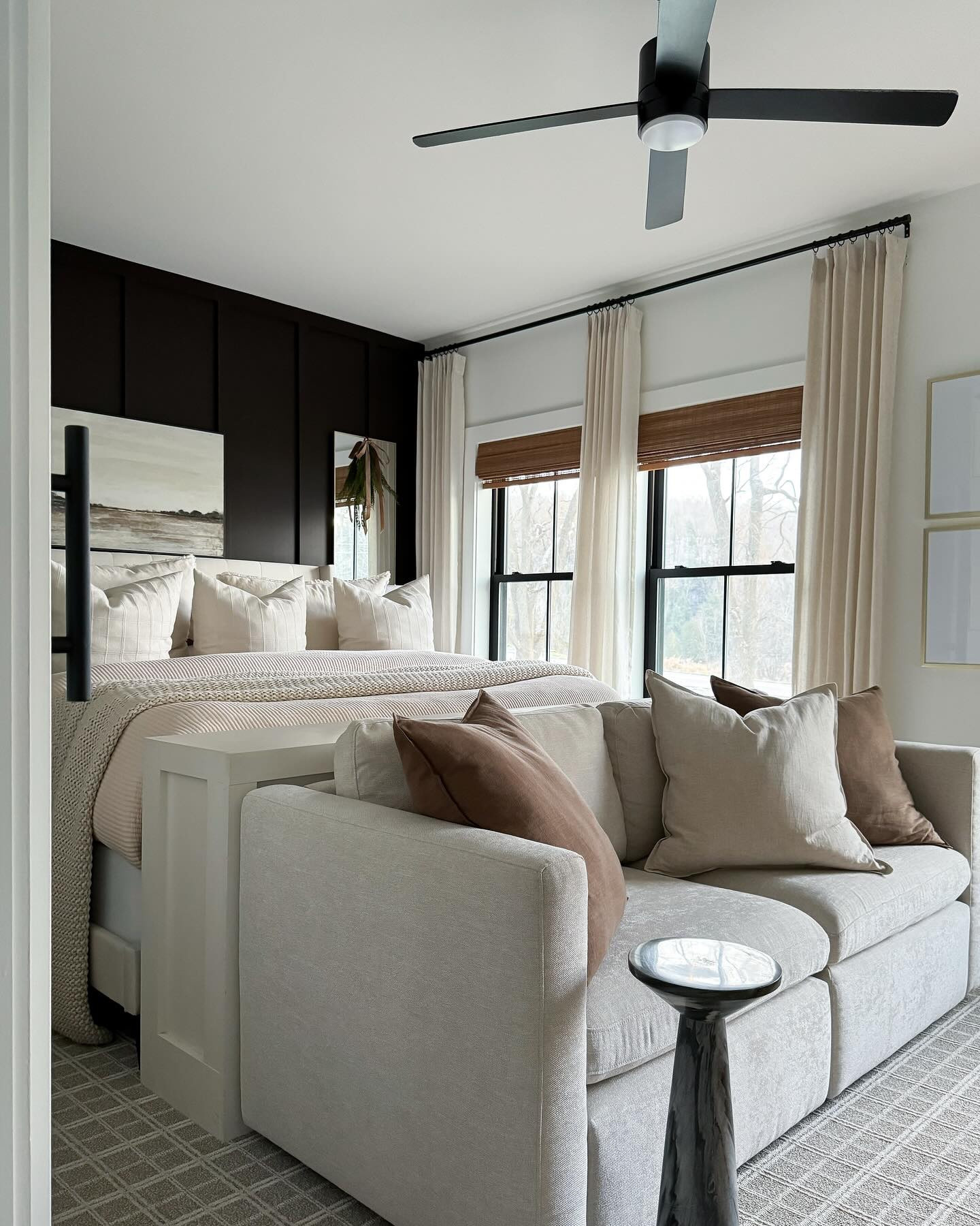 Wall colors | SW Black Bean & Pure White & a splash of greenery for the holidays 🌲

Room makeover | bedroom makeover | master bedroom | bedroom design | bedroom styling | bedroom decor | organic modern bedroom | modern traditional interior 

#bedroomdesign 
#bedroommakeover 
#bedroomstyling 
#bedroomgoals 
#bedroominspo 
#bedroomdecor 
#bedroomfurniture 
#moderntraditional 
#organicmodern 
#featurewall 
#boardandbatten

#LTKHoliday #LTKSaleAlert #LTKHome