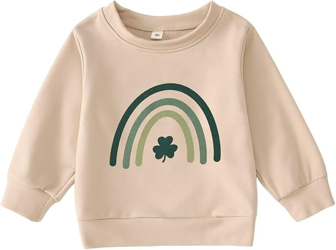 IZYJOY Toddler St Patrick's Day Sweatshirt Baby Boy Girl Cute Rainbow Shamrock Graphic Shirt Clov... | Amazon (US)