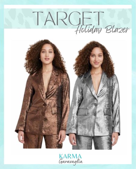 Target, Target style, Target finds, New metallic blazer, holiday blazer, blazer, holiday outfit, Thanksgiving, Christmas, #holidayoutfit #christmas #thanksgiving #targetstyle #targetholiday 

Follow me @karmagaravaglia for more fashion finds, beauty faves, lifestyle, home decor, sales and more! So glad you’re here!! XO!!

#LTKHoliday #LTKGiftGuide #LTKCyberweek