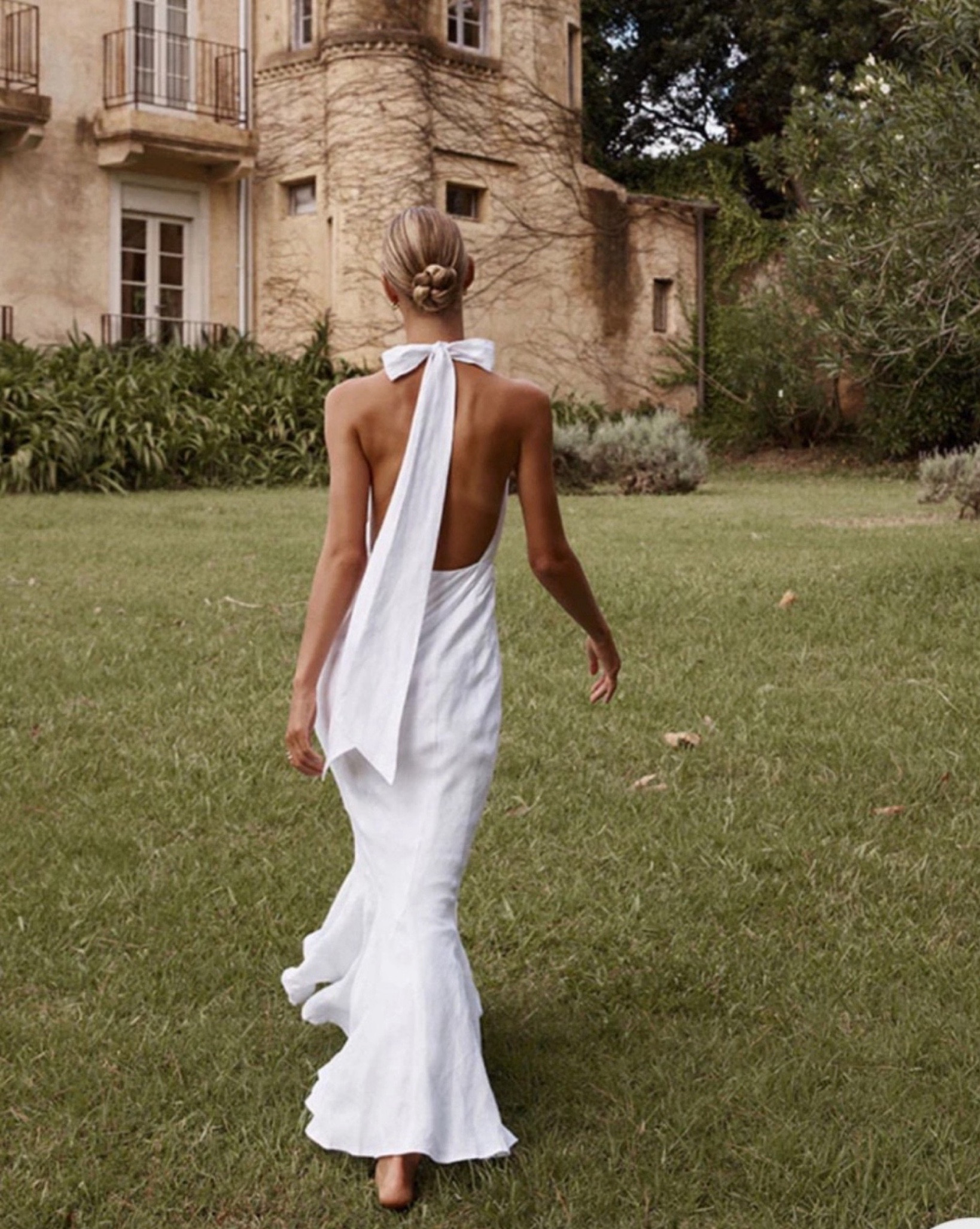 White Linen Beach Wedding Dresses