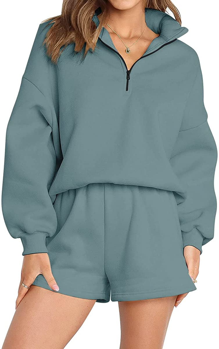 AUTOMET Women's Oversized 2 Piece Lounge Sets Fall Outfits 2023 Long Sleeve Cozy Casual Pajamas s... | Amazon (US)