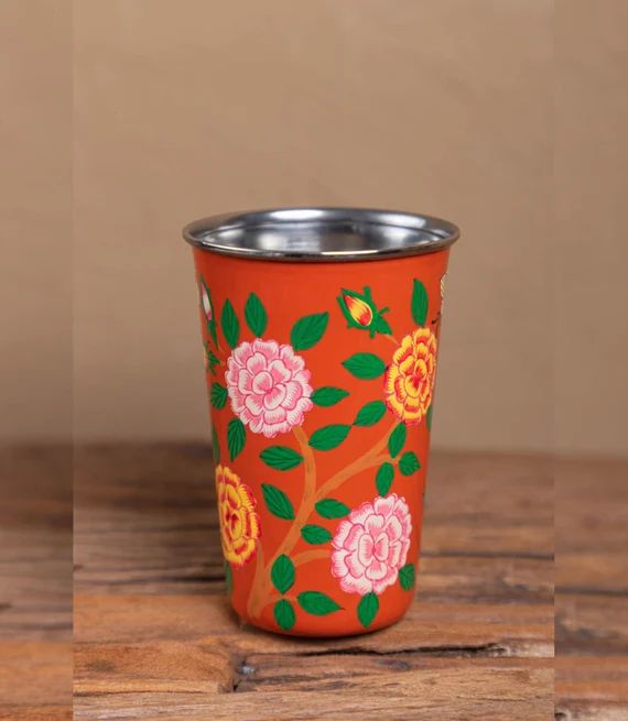 Read the full title
    Red Floral Handpainted Stainless Steel Enamel Tumbler | Etsy (US)