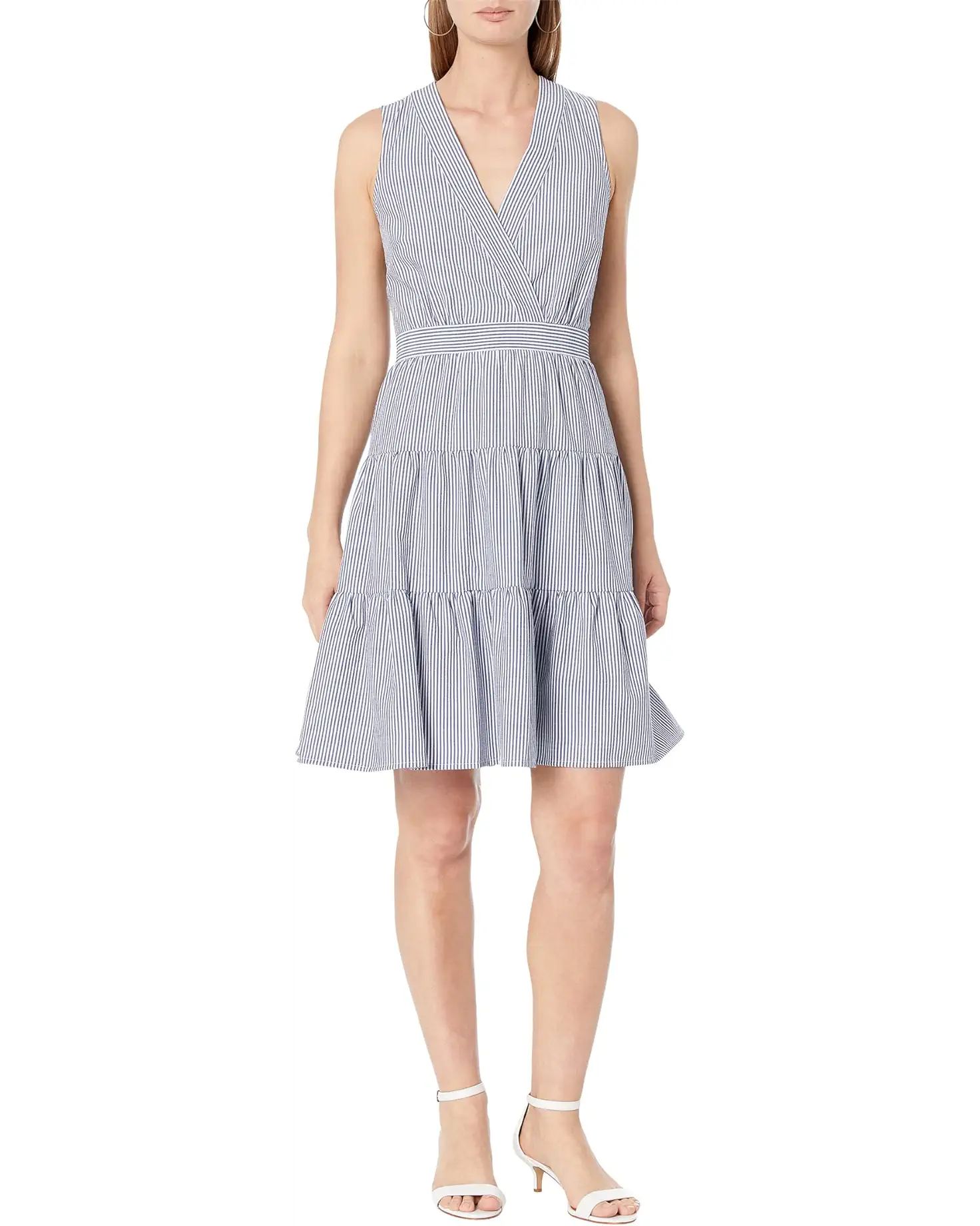 Textured Stripe Tiered Fit-and-Flare | Zappos
