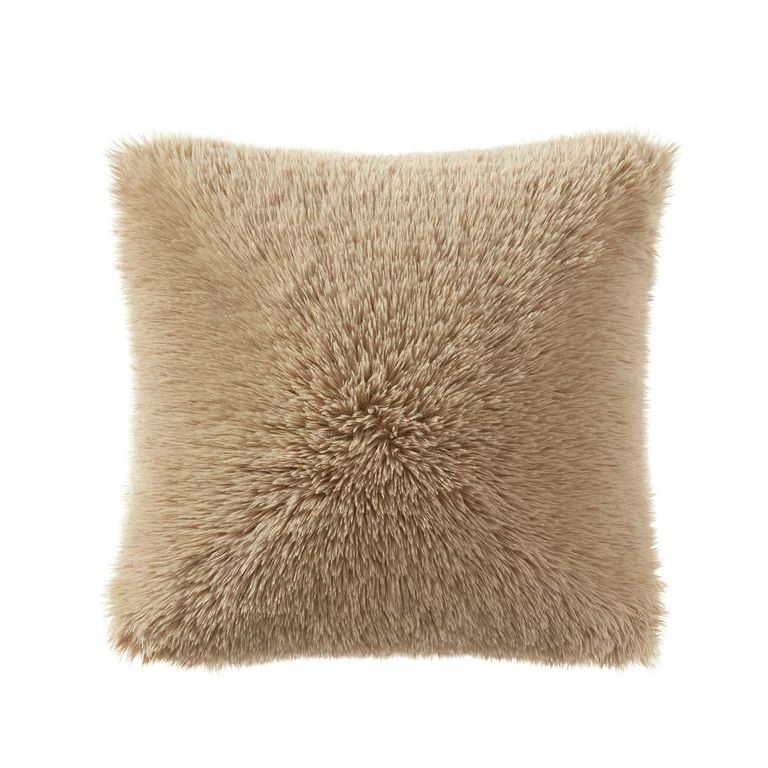 My Texas House Angel Faux Fur Decorative Pillow Cover, 18" x 18", Brown Rice | Walmart (US)