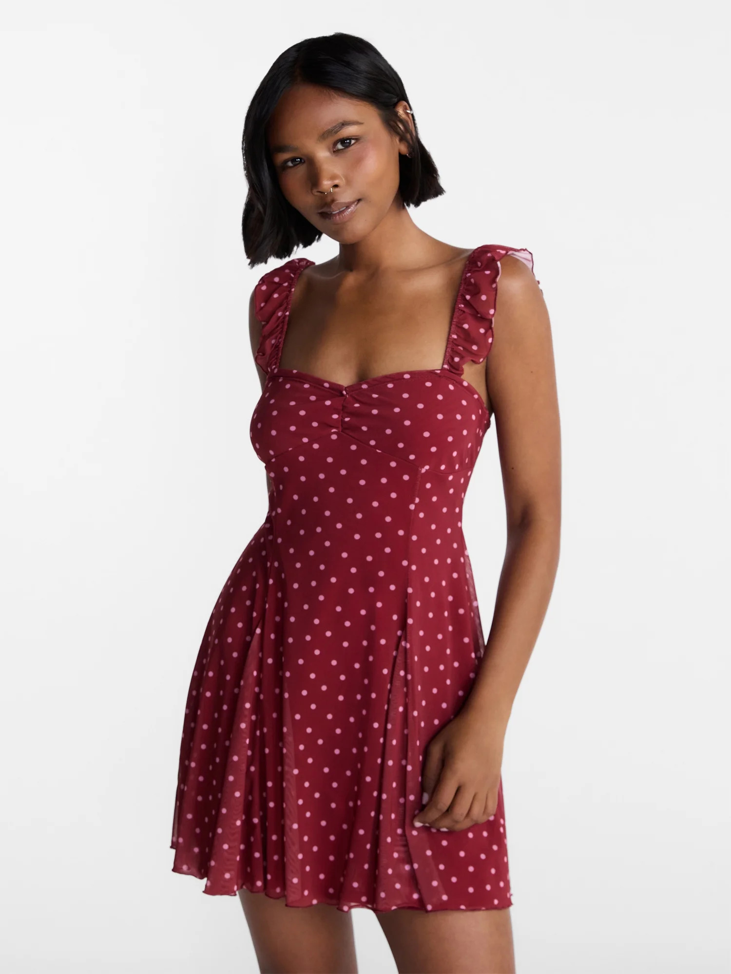 No Boundaries Fit and Flare Mesh Dress Women’s XXS-XXL | Walmart (US)