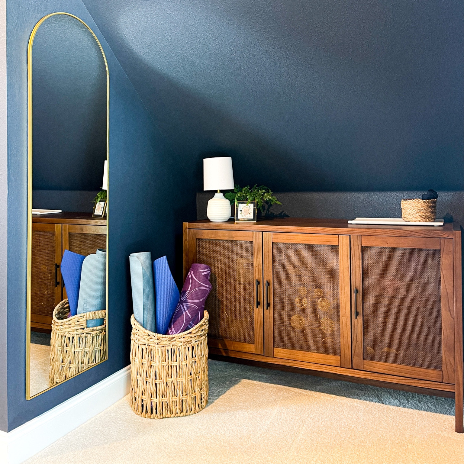 Added a rounded full length mirror to the home gym space. 



#LTKFind #LTKhome