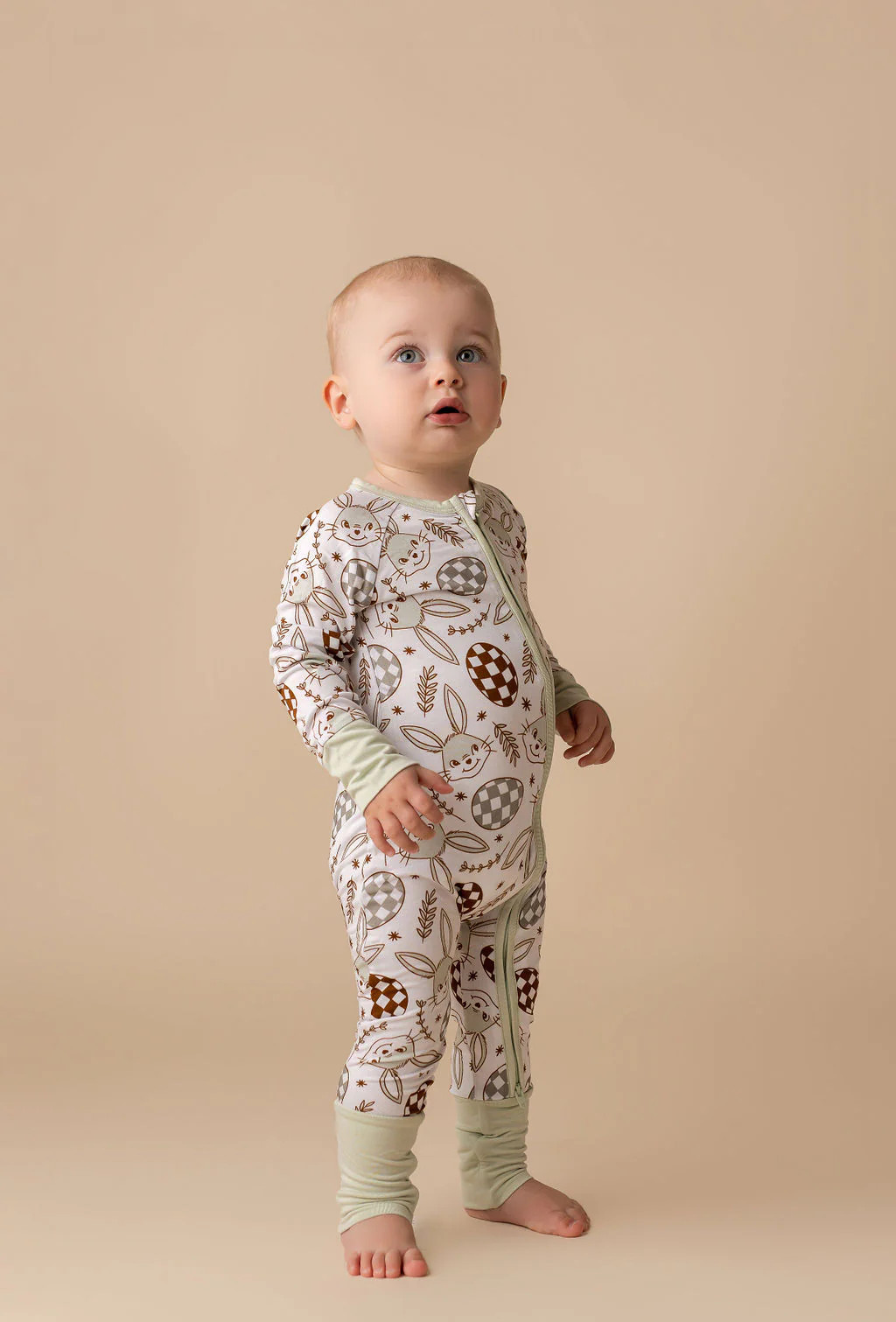 Mint Bunny Zipper Romper | In My Jammers