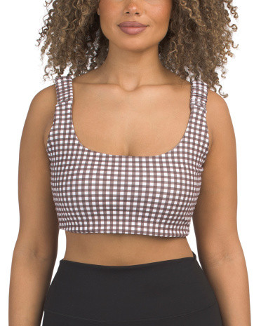 Gingham Print Ruched Bra Top | Women | Marshalls | Marshalls