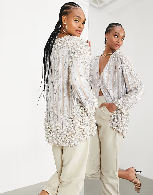 ASOS EDITION pearl and tassel embellished jacket | ASOS (Global)