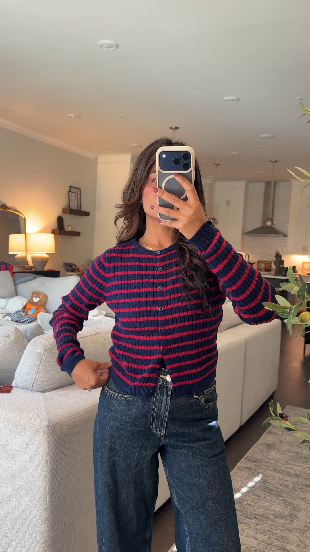 Wearing small in ribbed crewneck 
Size 14 in baggy jeans (kids’)

#LTKootd #LTKmomlife #LTKPetite