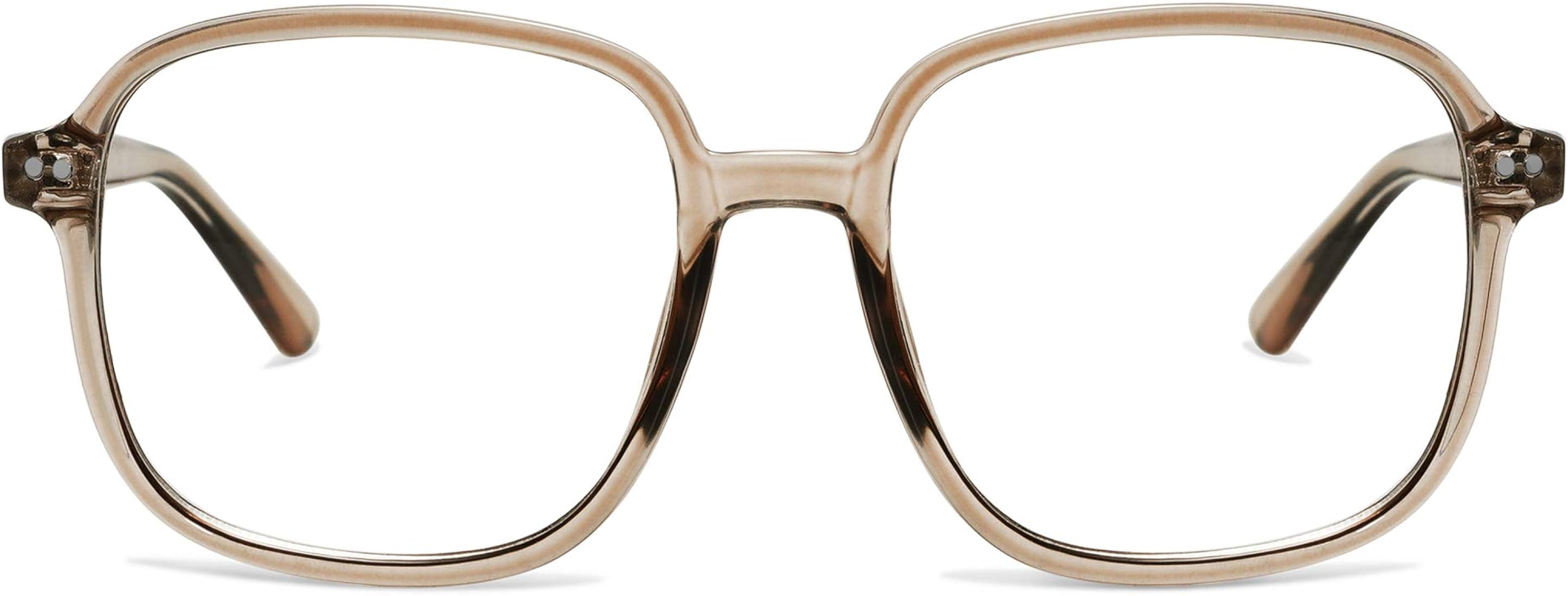 SOJOS Square Blue Light Blocking Glasses Oversized for Women TR90 Frame Filter SJ5081 | Amazon (US)