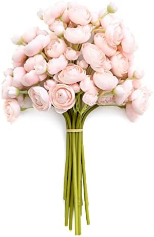 Ling's moment Ranunculus Artificial Flower, Faux Silk Mini Ranunculus Flowers for DIY Bouquet, Bu... | Amazon (US)