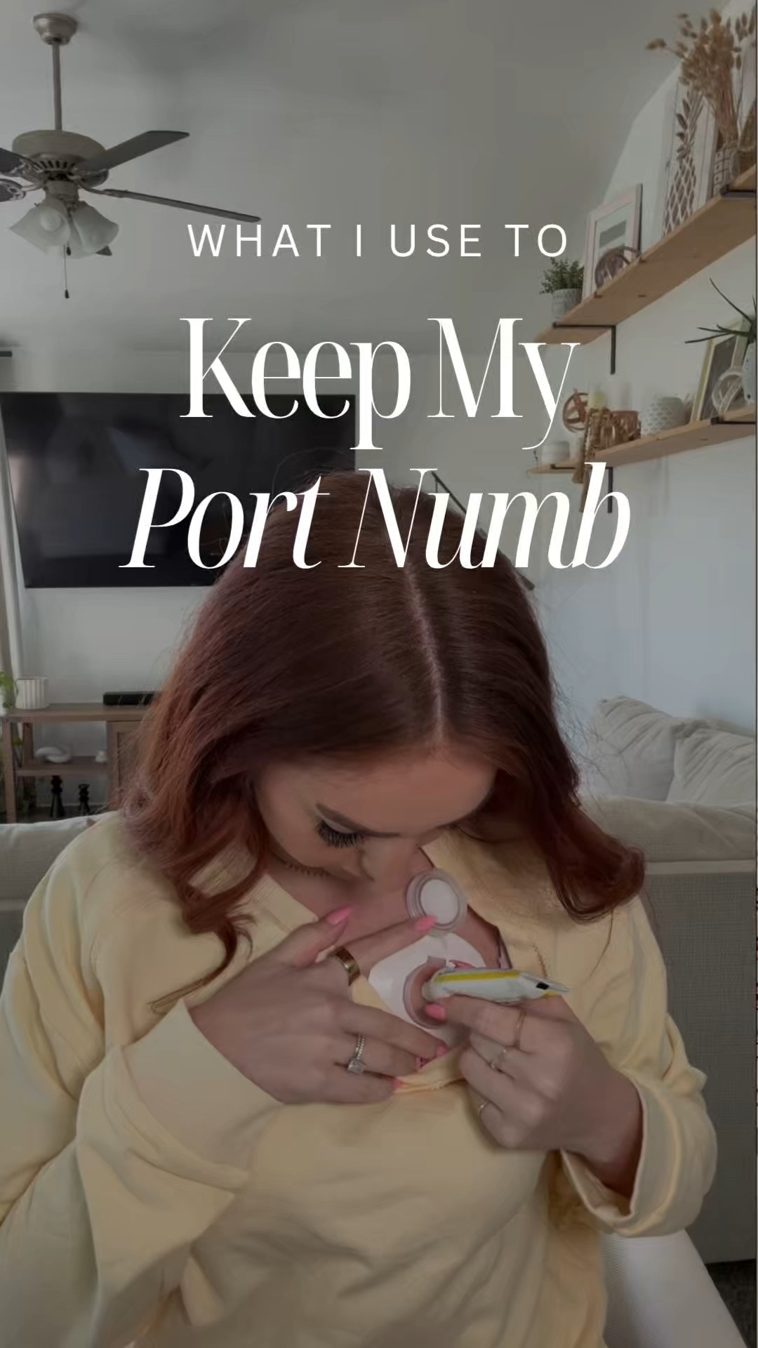 This is what I use to keep my numbing cream in place before accessing my port—it helps so much with keeping the area numb and makes the whole process a little less stressful 🙌🏼