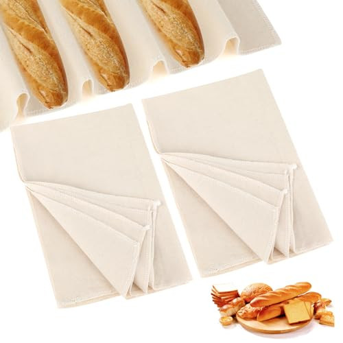 2PCS Proofing Cloth for Bread Baking 14x18 Inches Linen Cloth Reusable Bread Proofing Cloth Thick Baking Bread Cloth for Dough, Baguettes, Loaves, Pastry, Homemade Bread | Amazon (US)