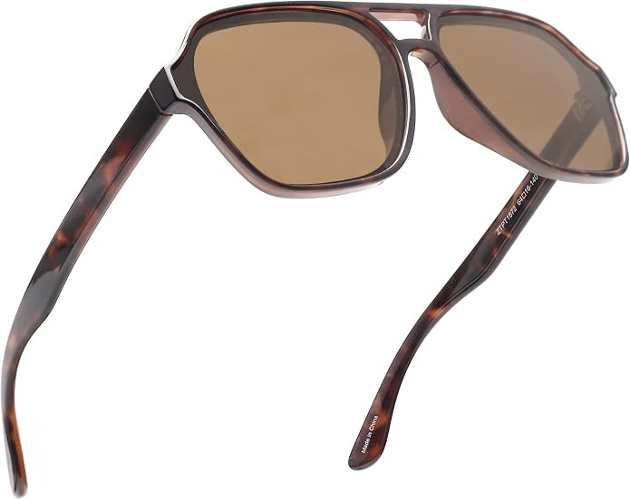 GLINDAR Men's Women's Polarized Aviator Sunglasses Vintage Oversized Square Glasses | Amazon (US)