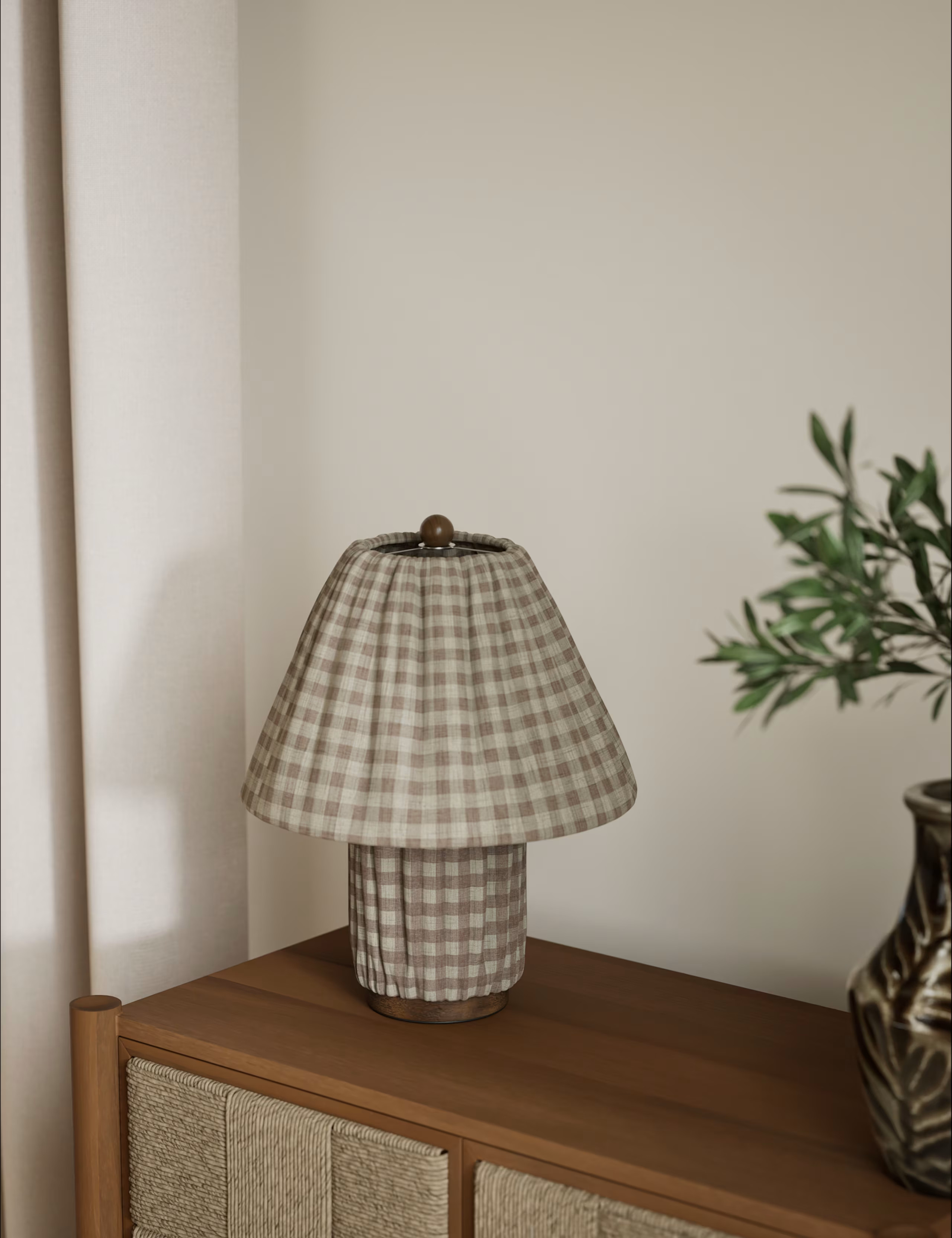 Full Pleat Gingham Table Lamp | Marks & Spencer (UK)