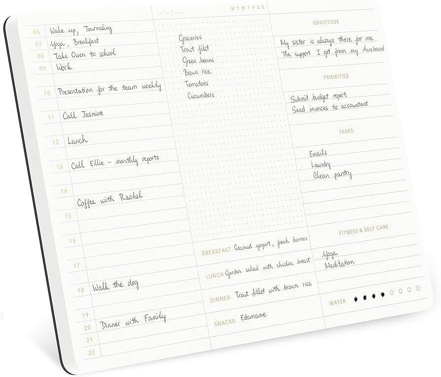 Elegant Daily Planner Notepad, Undated, Minimalist, Gold Foiled, Timebox Planner Pad, 52 Tear Off... | Amazon (US)