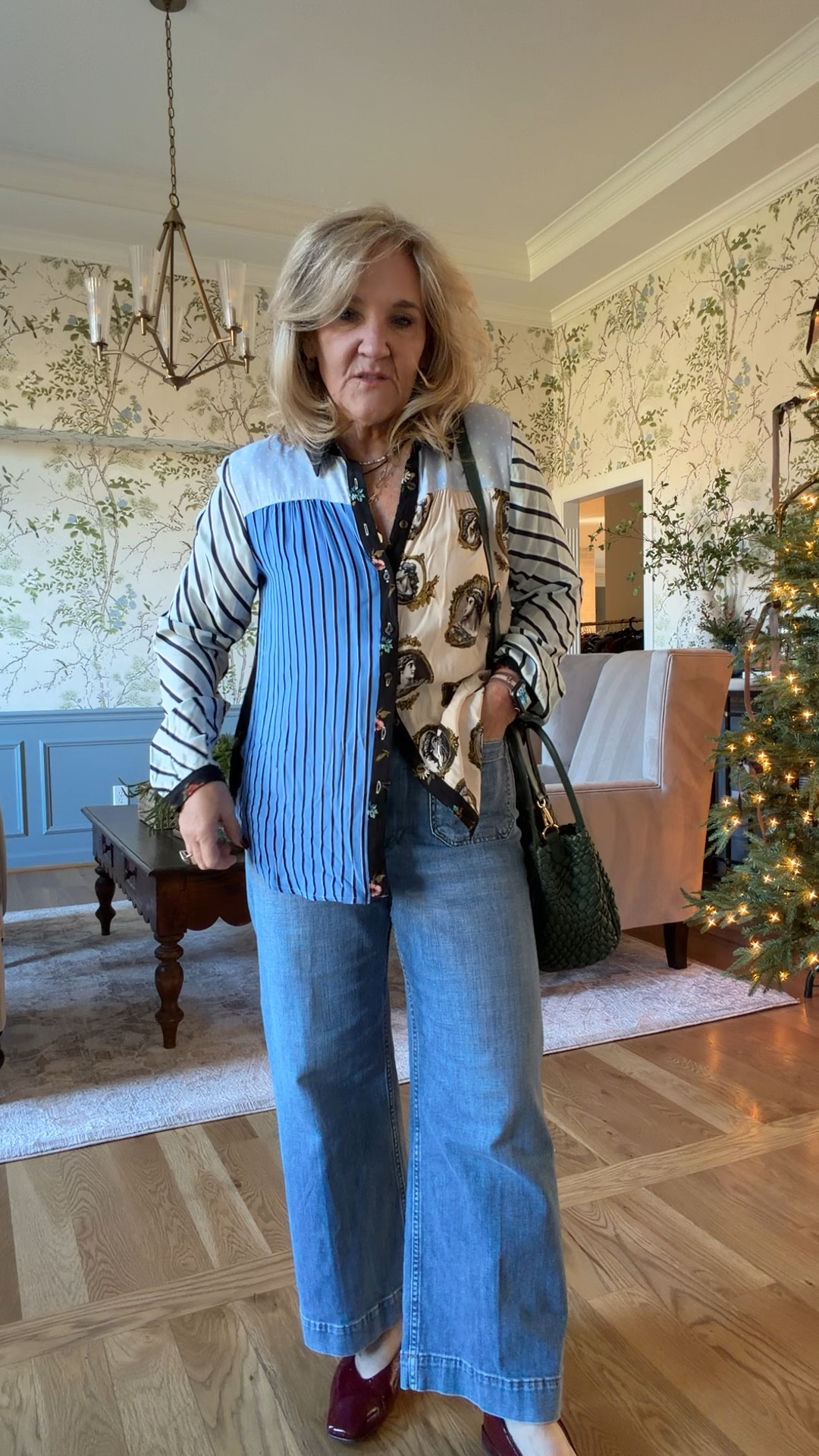 @anthropologie 
Goldie sweater size medium hurry this color back in stock 
Paz shirt size medium 
Colette jeans 29 reg 
Burgandy flats so cute so comfy tts 
Other colors avail in this bag 

#LTKOver40 #LTKPetite #LTKootd