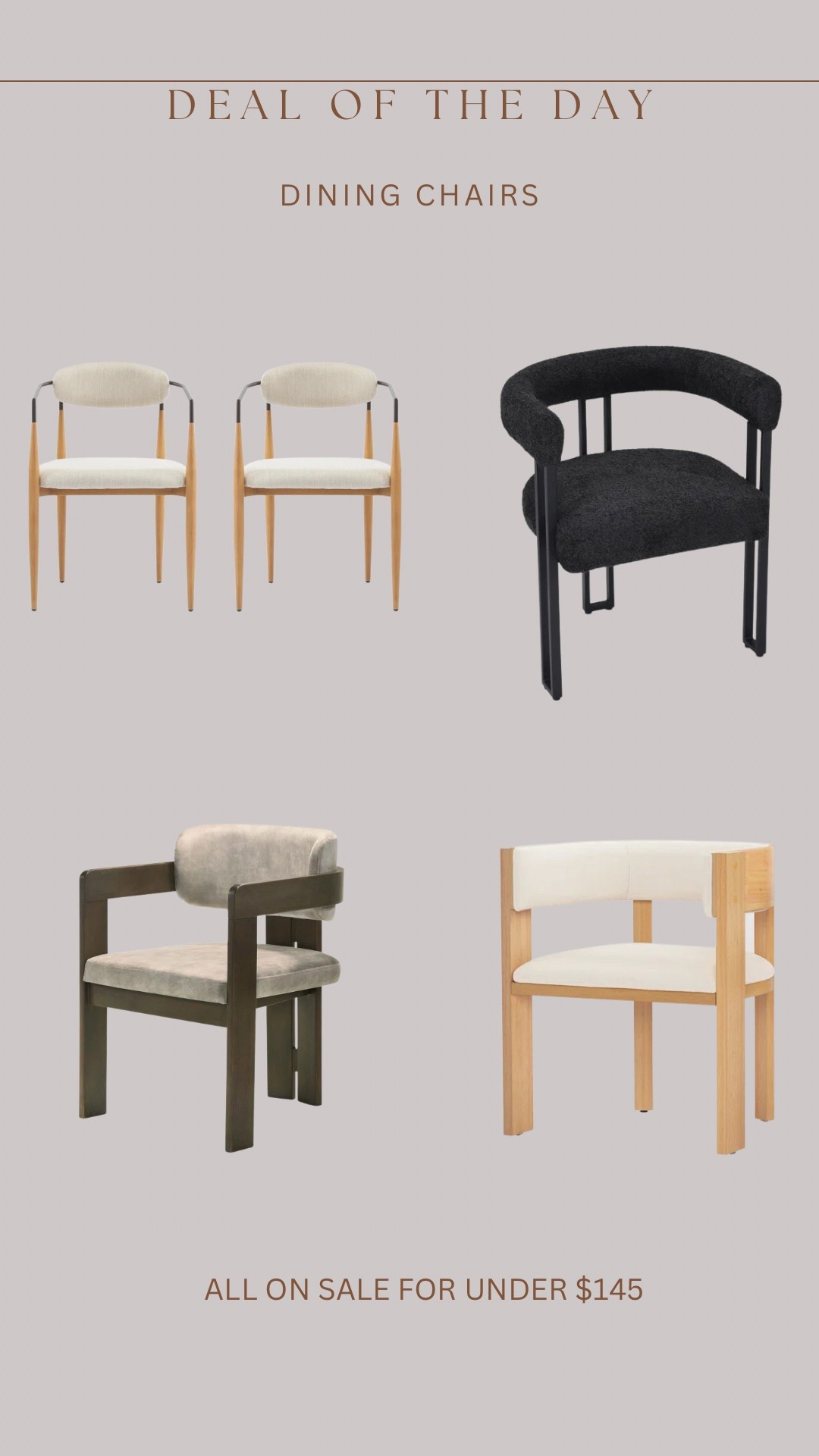 @wayfair Way Day dining chair deals!!! Amazing prices!! Items up to 80% off & free shipping from 4/26-4/28! #wayfair #wayfairpartner #WayDay


#LTKStyleTip #LTKSaleAlert #LTKHome