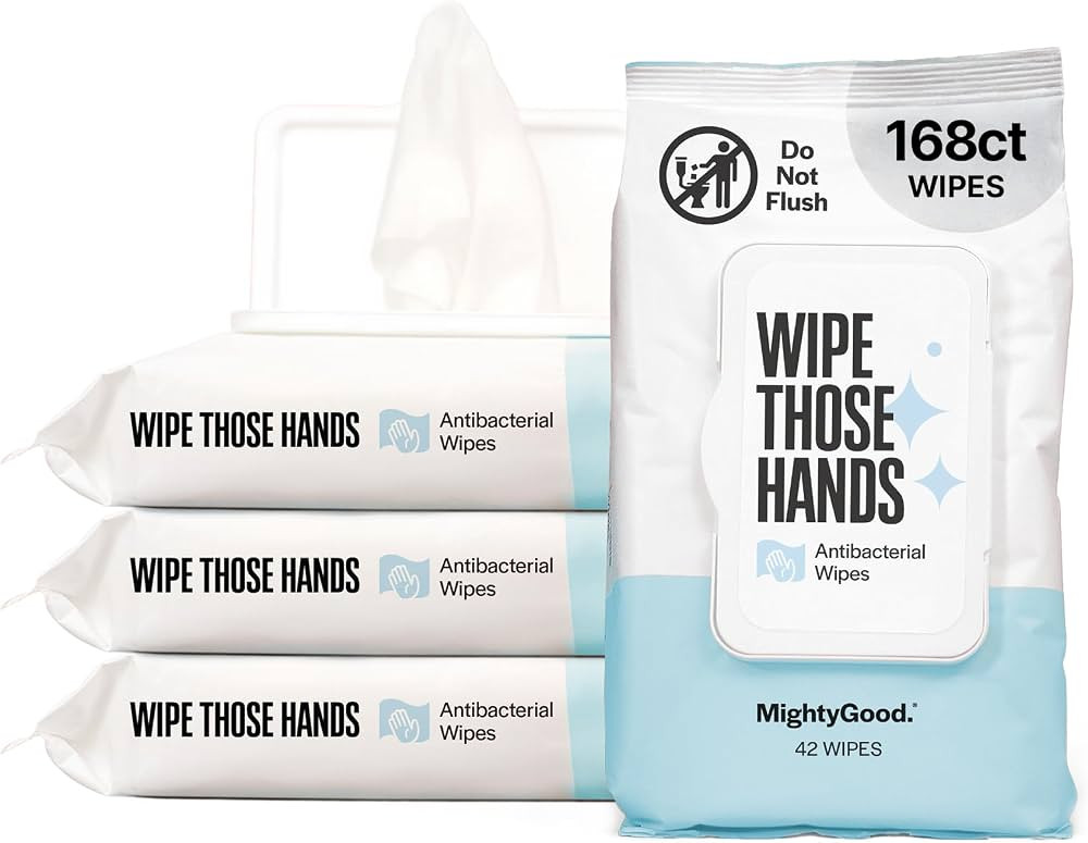Wipe Those Hands Hand Sanitizing Wipes - 4 Packs of 42, 168 Total Wipes - Alcohol & Fragrance-Fre... | Amazon (US)