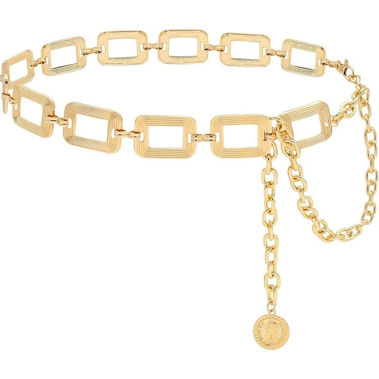 Women's Chain Belt Metal Waist Belt Chunky Belly Link Belt | Walmart (US)