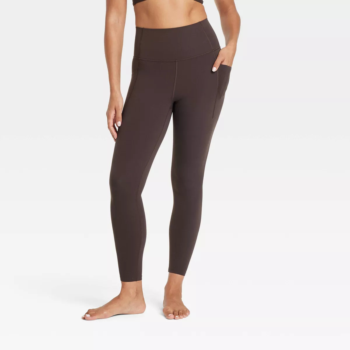 Women's Everyday Soft Ultra High-Rise Pocketed 7/8 Leggings - All In Motion™ Dark Brown XS | Target