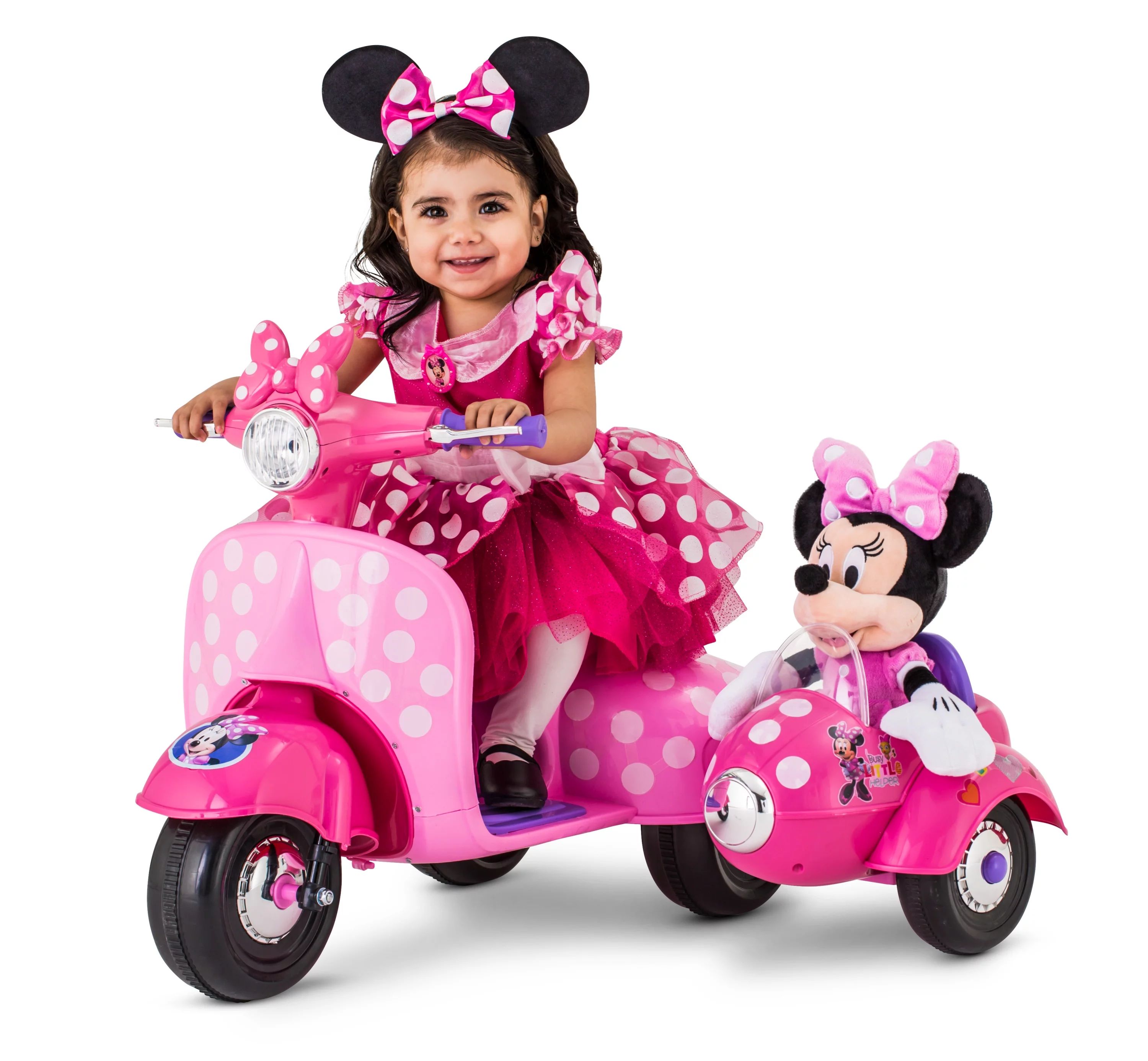 Disney Minnie Mouse Happy Helpers Scooter with Sidecar Ride-On Toy by Kid Trax | Walmart (US)