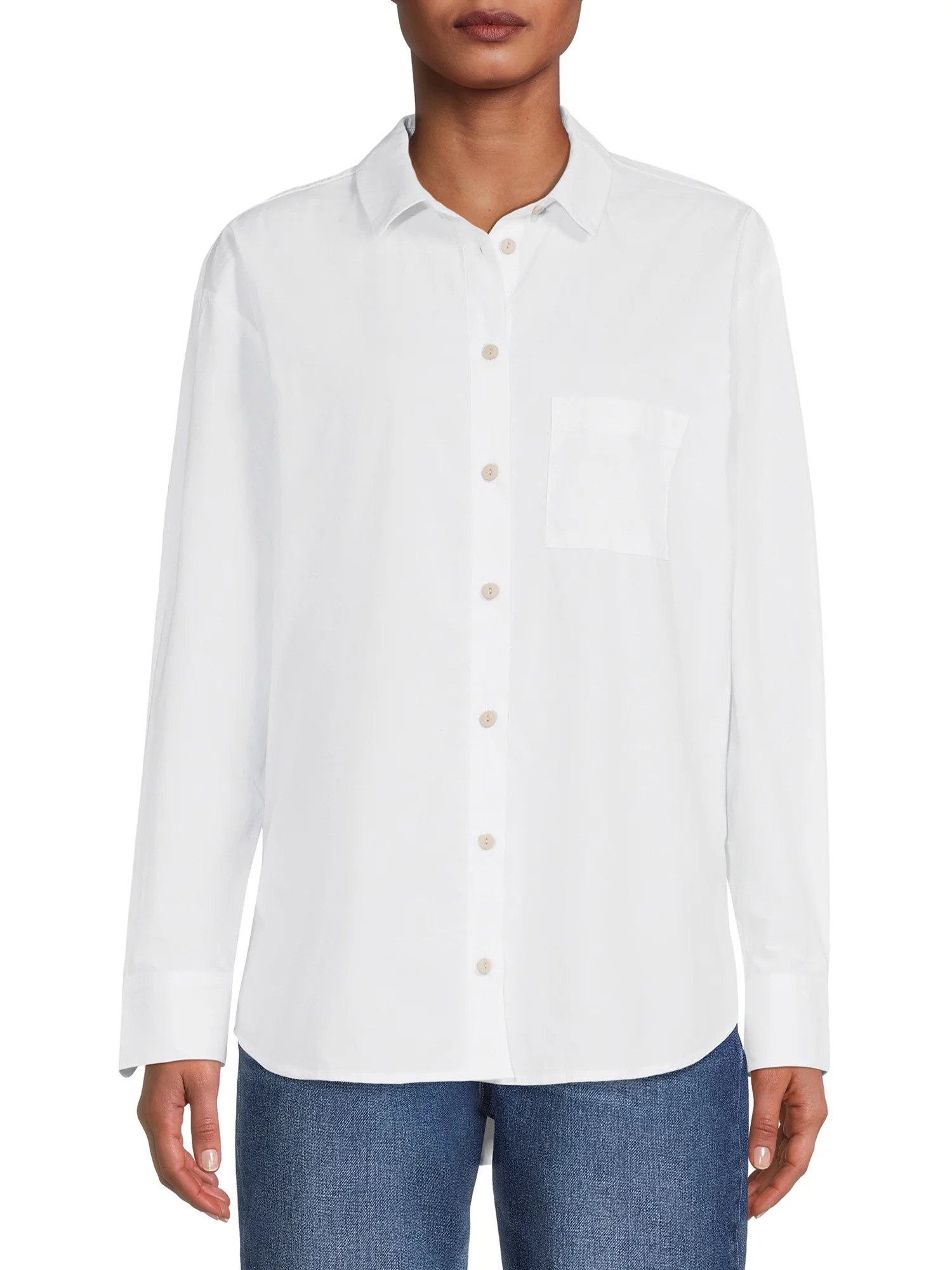 Time and Tru Women's Oversized Shirt - Walmart.com | Walmart (US)