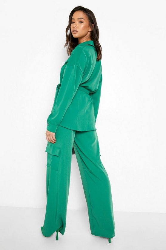 Luxe Wide Leg Cargo Trousers | Boohoo.com (US & CA)